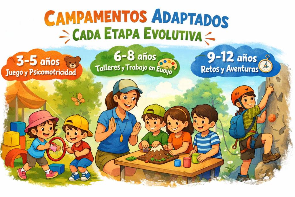 Campamentos adaptados a cada etapa evolutiva