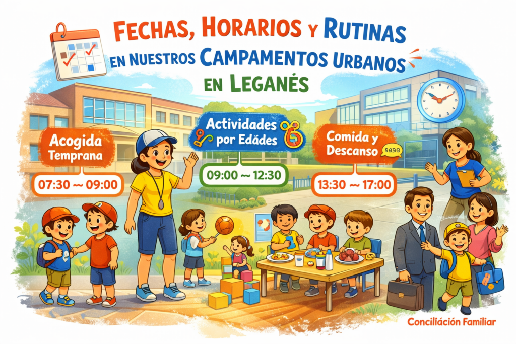 Fechas y horarios campamentos Leganés